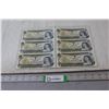 Image 1 : (6) Canadian $1.00 Bills in Sequence Order - #8009607-9612