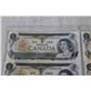 Image 2 : (6) Canadian $1.00 Bills in Sequence Order - #8009607-9612