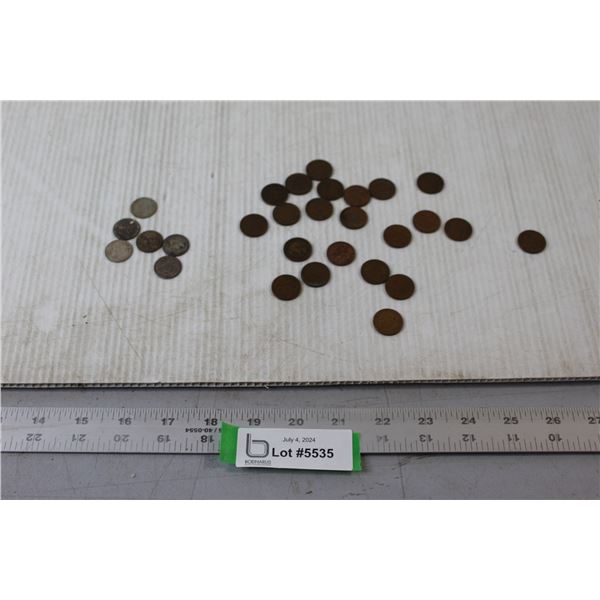 (2) 1937 & 1938 $0.01 Coins, (5) 1950's $0.01 Coins, (5) 1960's $0.01 Coins, (10) 1940's $0.01 Coins