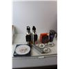 Image 1 : (2) Vero Water Cups, Dog Paw Trimmer, Kitchen Scale, (3) Bird Plates, Misc.