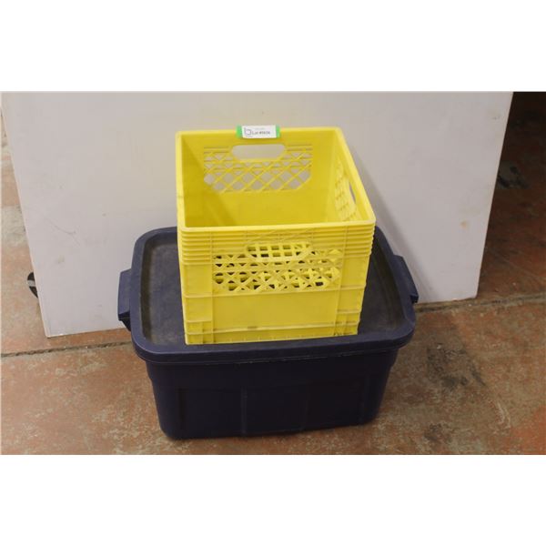 *(1) Tote - (1) Plastic Crate