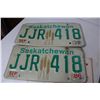 Image 3 : Older First Aid Kit in Metal Case - (3) Saskatchewan License Plates - Trouble light w/Cord Holder - 