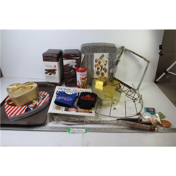 Skewers - Chocolate Tins - Beer Cozys - BBQ Forks - Button Pins - Misc. Items