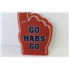 Image 3 : Plastic Maple Leafs Hockey Stick - Go Habs Go Sponge #1 Finger - Canada Hockey Clock w/Jerseys & Dat