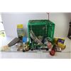 Image 1 : Plastic Crate - Level - Flashlight - AD-DC Power Converter - Rope - Flask - Misc. Items