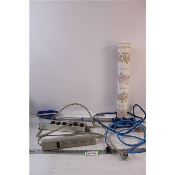 (4) Extension Cords - as is, Foam Scrubber, Vintage Wallpaper