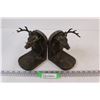 Image 1 : Bronze Deer Bookends (One Horn Damaged as pictured)