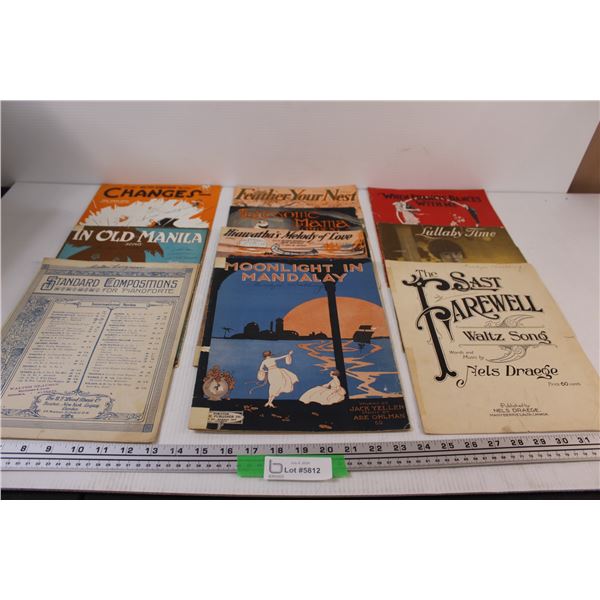(10) Vintage Playbill/Soundtrack Songs for Piano/Music Sheets