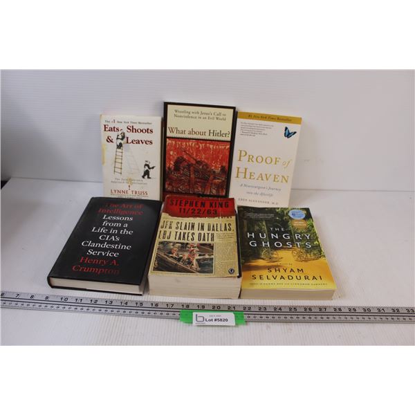 (6) Books: Stephen King, Art of Intelligence, Proof of Heaven, Hitler, Misc.