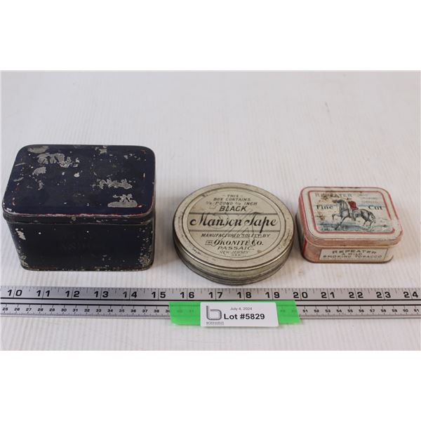 (3) Metal Tins - Various