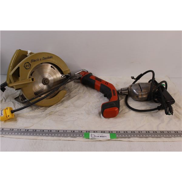 Black & Decker Handi Saw & Circular Saw, Drill (as is)