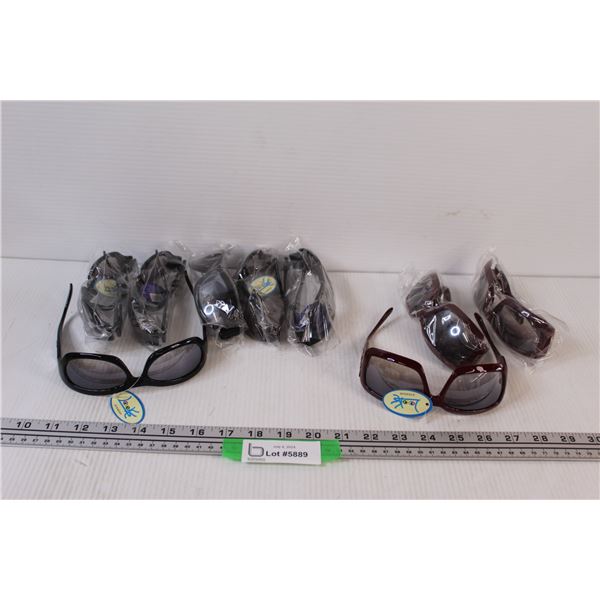 (3) Red Sunglasses & (6) Black Sunglasses - NIB