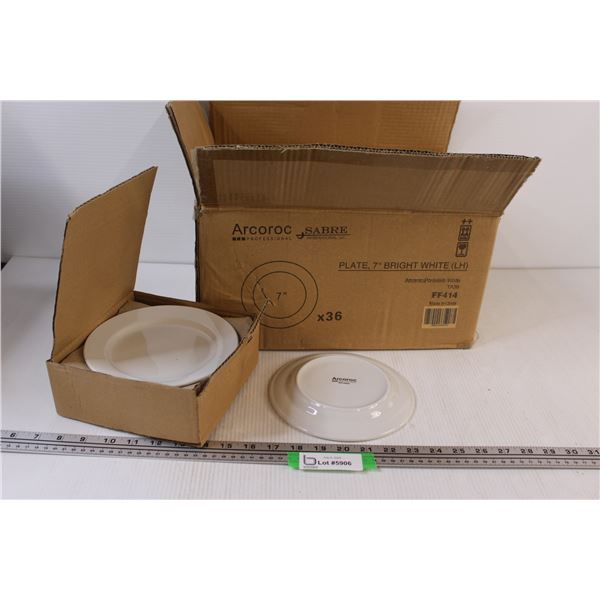 (36) Arcoroc 7" White Plates - NIB