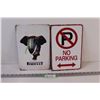 Image 1 : (2) Metal Signs (12"x8"): No Parking & Pirelli