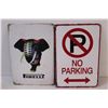 Image 2 : (2) Metal Signs (12"x8"): No Parking & Pirelli