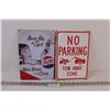 Image 1 : (2) Metal Signs (12"x8"): No Parking & Pepsi-Cola