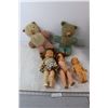 Image 1 : (2) Vintage Teddy Bears, (3) Vintage Dolls