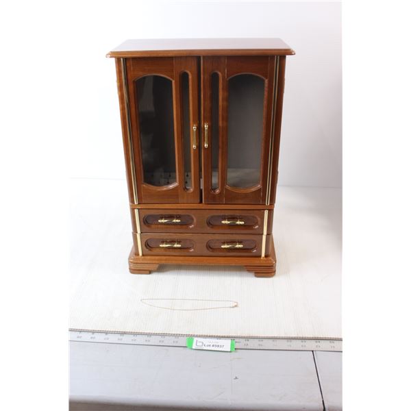 French Door Jewelry Box with 2 Drawers - 18 1/2"H x 13" x 7"