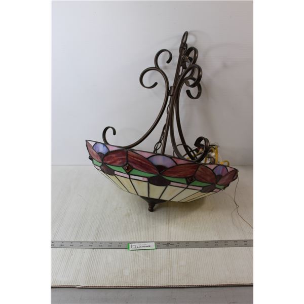 *Large Stained Glass Ceiling Light Fixture - Needs Repair
