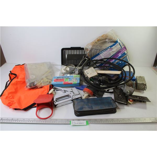 Safety Vest - Electrical Items - Drain Auger - Mathematical Instruments - Stapler - Misc. Items