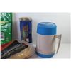 Image 2 : (2) Plastic Drop Sheets - Sponge (NIB) - Thermos - Stapler & Staples - Paint Rollers - Roller Cage -