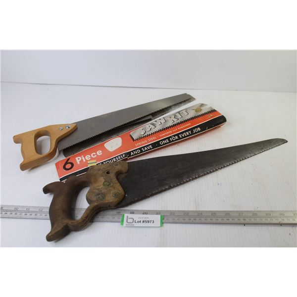 (6) Piece Interchangeable Saw, 5 Saw Blades - Vintage Hand Saw