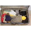 Image 2 : *Vintage Trunk w/Key (dented - 28"w x 15 1/2"d) - Assortment of Gloves