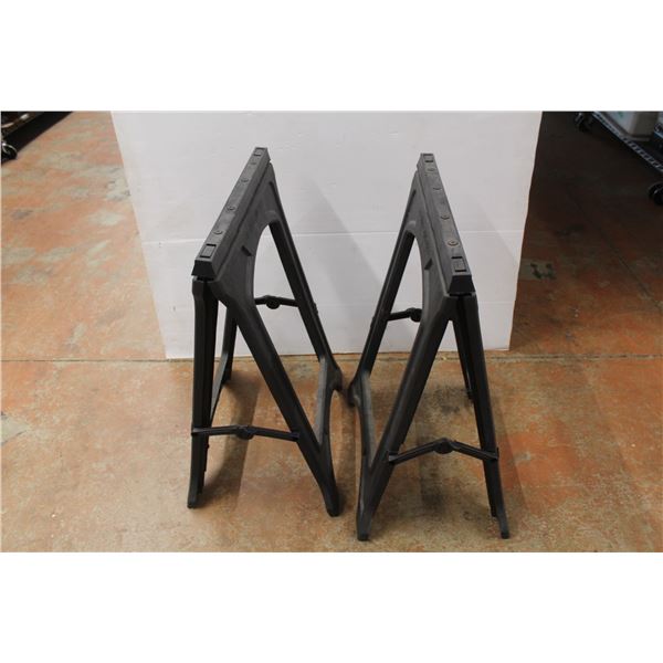 *(2) Plastic Folding Saw Horses
