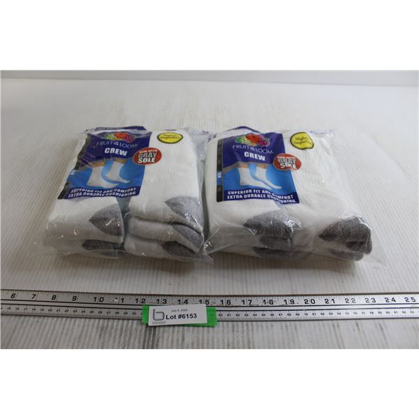(12) Pairs Slightly Imperfect Fruit of the Loom Men's Socks - Sizes 12-16