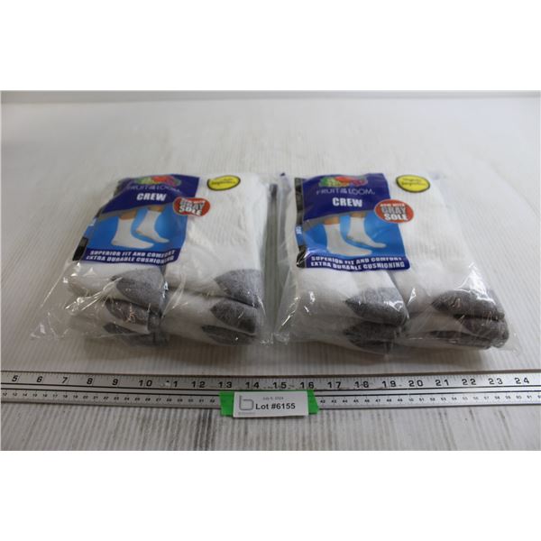 (12) Pairs Slightly Imperfect Fruit of the Loom Men's Socks - Sizes 12-16