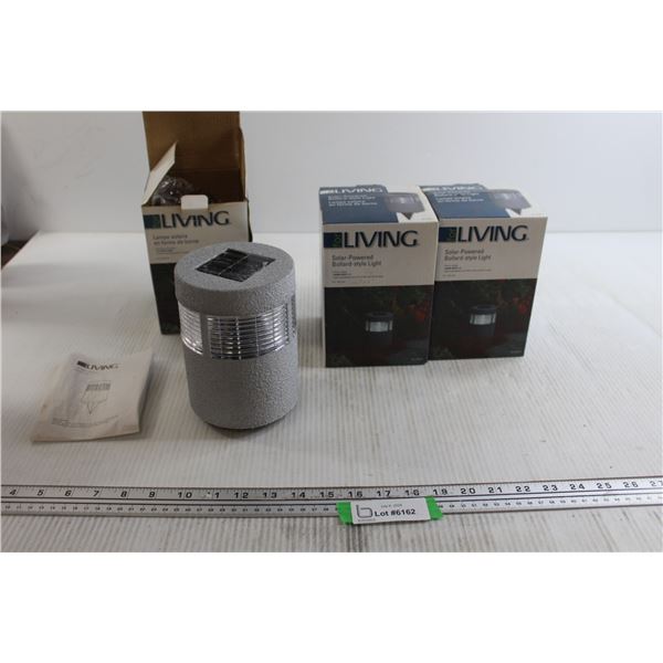 (3) Solar Powered Bollard-Style Lights - All Untested