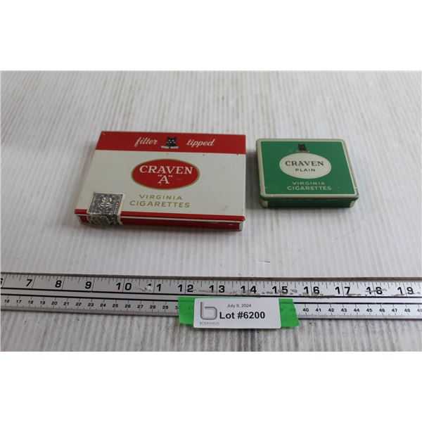 (2) Craven Cigarette Tins