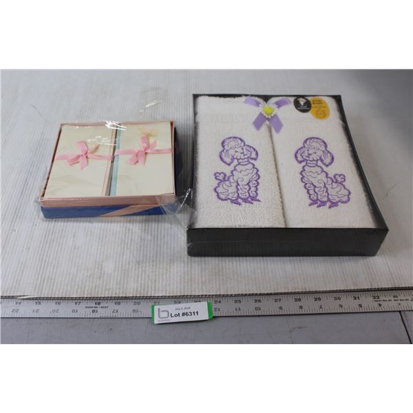 2 Pcs Guest Towel Set, Envelope/Note Set