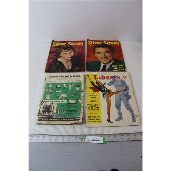 (4) Magazines - Silver Screen, Liberty, Central Tractor Parts Co.