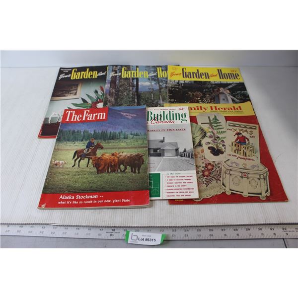 (6) Magazines - Garden & Home, Family Herald, Home Building