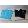 Image 1 : (3) Small Blue Solid T-Shirts, (2) Medium & Large Navy Blue Solid T-Shirts