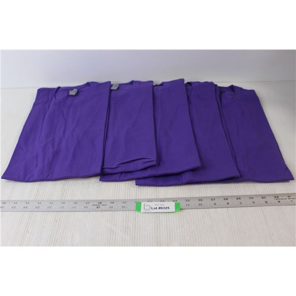 (5) Small Purple Solid T-Shirts