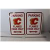 Image 1 : (2) Calgary Flames Fans Only Parking Signs - 12" x 18"