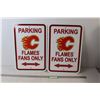 Image 1 : (2) Calgary Flames Fans Only Parking Signs - 12" x 18"