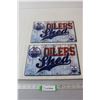 Image 1 : (2) Edmonton Oilers Shed Sign - 8" x 12"