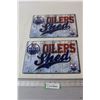 Image 1 : (2) Edmonton Oilers Shed Sign - 8" x 12"