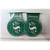 Image 1 : (2) Saskatchewan Roughriders Circular Flanged Metal Signs - Sealed, 17" Wide