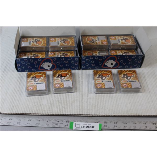 (2) Boxes of 12 Sealed Decks of BC Lions CFL Playing Cards