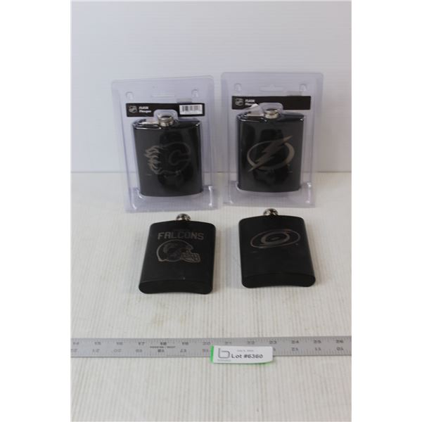 (4) NHL & NFL Flasks - Calgary Flames, Atlanta Falcons