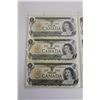 Image 2 : (6) $1.00 Canadian Bills in Sequence 8009613-9618