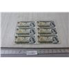 (6) $1.00 Canadian Bills in Sequence 8009619-9624