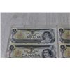 Image 2 : (6) $1.00 Canadian Bills in Sequence 8009619-9624