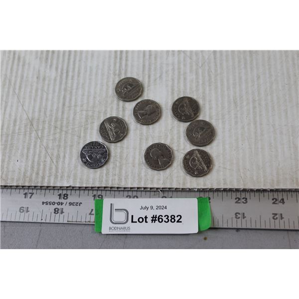 (8) 1950's Canadian Nickels