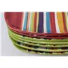 Image 3 : Red & Green Striped Dish Set - As Is - Some Chipping