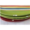 Image 5 : Red & Green Striped Dish Set - As Is - Some Chipping